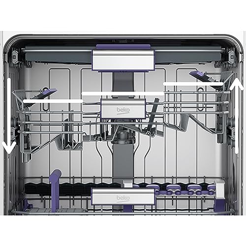 Beko BDUN15430X b300 Unterbau-Geschirrspüler 60 cm, für 14 Maßgedecke, 3 Spülebenen, 4 Temperaturen, 5 Programme, halbe Beladung, automatische Türöffnung, Quick&Clean