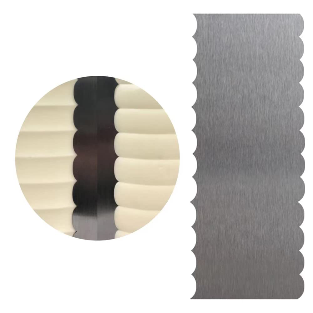 3Pcs Stainless Steel Cake Scraper Set – 8.6 Inch Metal Cake Comb For Smoothing & Decorating