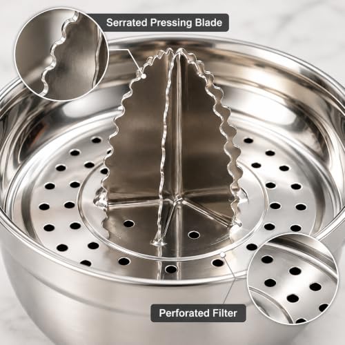 Image of stainless steel manual citrus juicer hand cold press lemon and orange juicer and squeezers with Round Bowl Big size 500ml (Type 6)