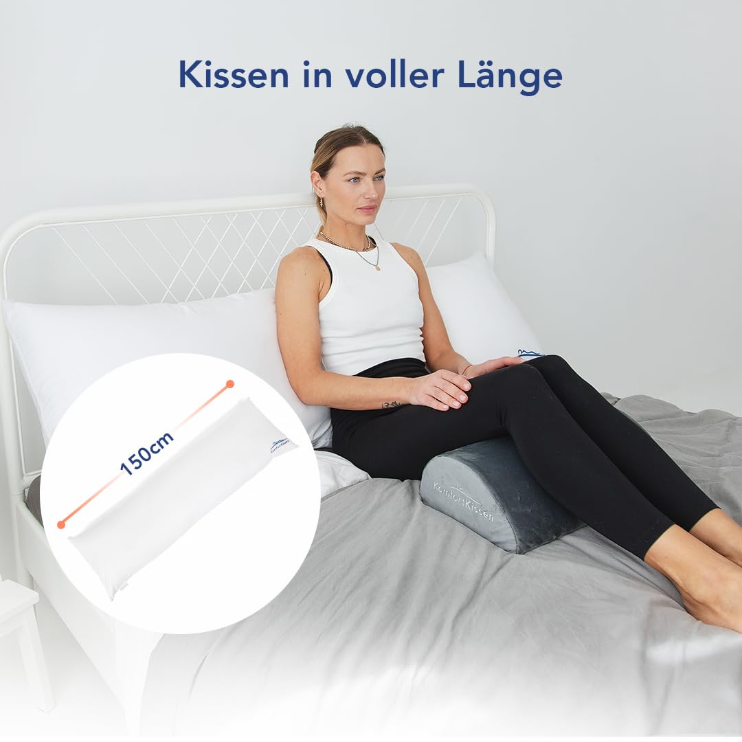 MKS Seitenschläferkissen mit Baumwollbezug für Erwachsene | Körperkissen in voller Länge für Schwangerschafts- und postoperative Unterstützung(Creme)