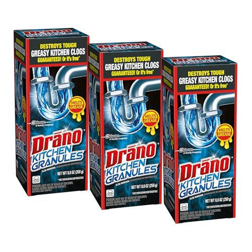 Drano Kitchen Granules Clog Remover, 3-Pack