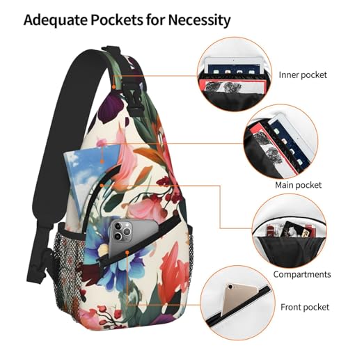 Floral Printed Cross Chest Bag Diagonally Chest Messenger Bag4