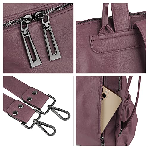 Image of Uromee Travel Backpack Purse for Women Vegan Leather Ladies Fashion Tassel Shoulder Bag Convertible