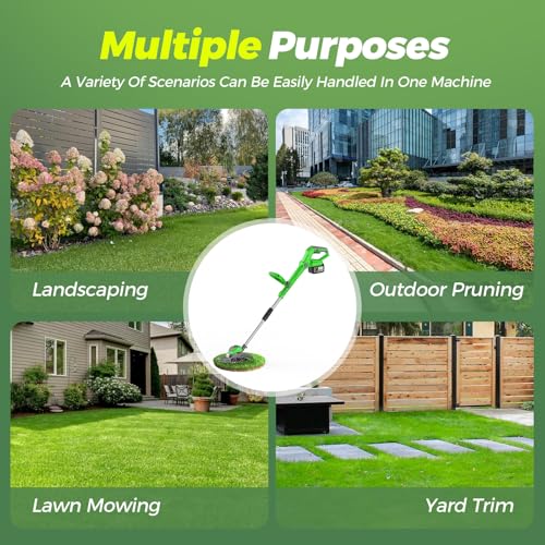 21V Electric Weed Wacker Cordless Weed Wacker with 2 x 4.5Ah Batteries, 960W Brushless Motor Weed Eater, 4-in-1 Multifunctional Grass Trimmer Lawn Tool Cordless Cutter Mower