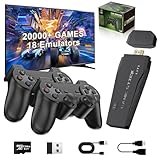 Upgraded Retro Game Stick, Retro Gaming Consoles with 18 Built-in Emulators, Nostalgia Gaming Stick 20,000+ Games, Plug and Play Video Games for Tv, 4K HDMI Output, 2 2.4G Wireless Controllers (64GB)