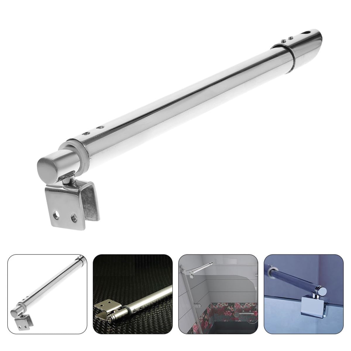Asta di Supporto Doccia ad Alta Resistenza in Acciaio Inossidabile Argento Sostituzione Staffa Doccia Muro per Vetro 8-12mm per Porta Box Bagno