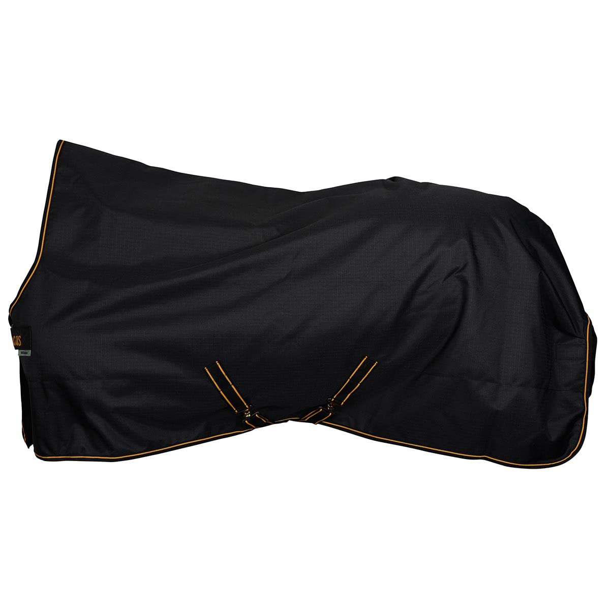 Capa impermeable para caballo - Bucas Irish Turnout Light 50g cuello alto 1200D - negro / dorado, negro, 135