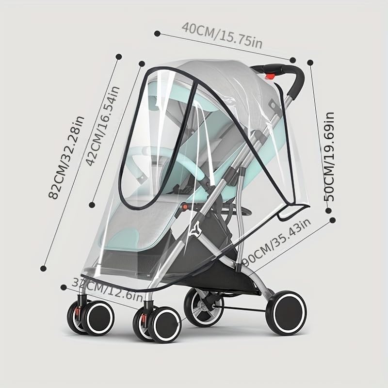 Stroller Rain Cover Wind Rainproof Dustproof Ventilation EVA Material 1