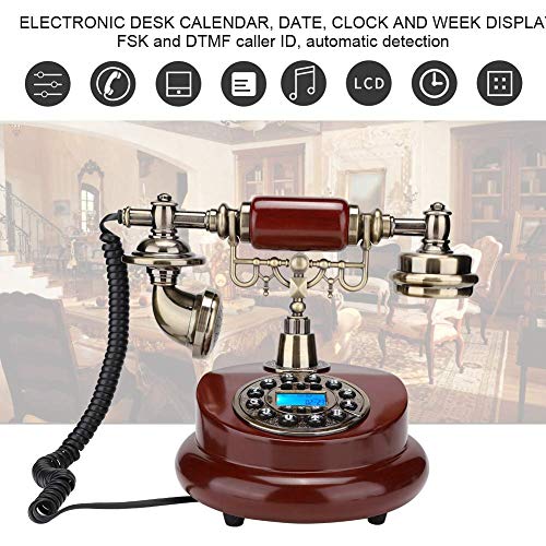 Teléfono fijo retro vintage con cable cerámico miniatura 4