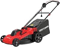 CRAFTSMAN 20-Inch Corded Electric Lawn Mower, 13 Amp 3-in-1 Push Mower CMEMW213, Red - Powerful Mulching & Bagging