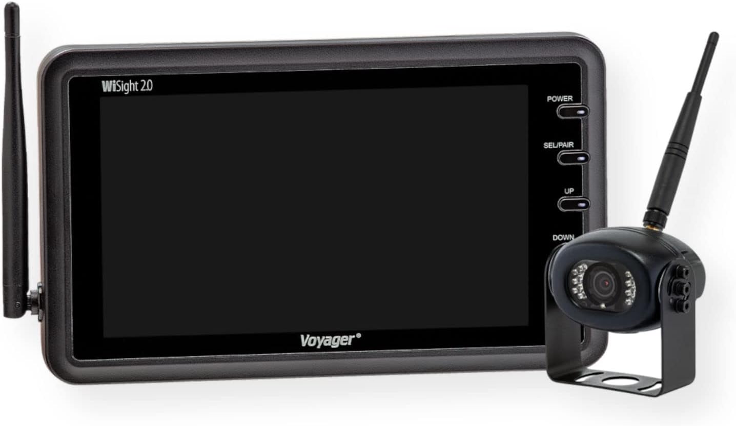 Voyager WVSXS70 Digital Wireless Observation System, 7-inch Wireless LCD Monitor, Wireless 12VDC Rear Camera, WiSight 2.0 Technology, Auto-Pairing Capability, Wide Viewing Angle