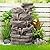 Biling 5-Tier Cascading Rock Outdoor Water Fountain with LED Lights and Artificial Fern, Outdoor Fountains and Waterfalls with Natural Stone Look for Garden, Patio, Backyard, Deck (Brown)