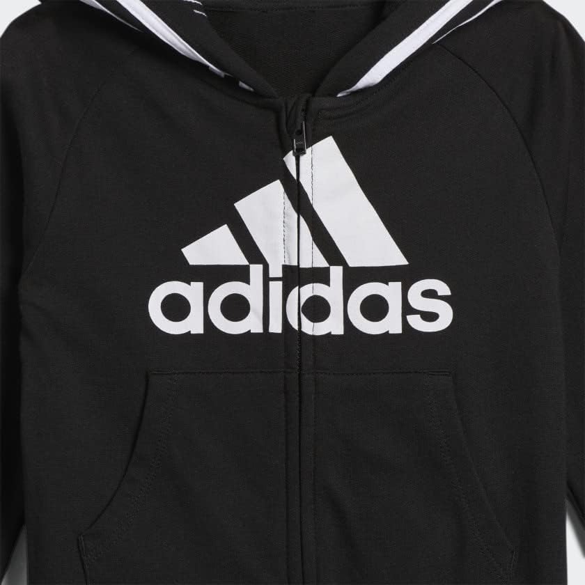 adidas Unisex Baby Long Sleeve Full-zip Hooded Onesie Jumpsuit Hoodie - Image 4