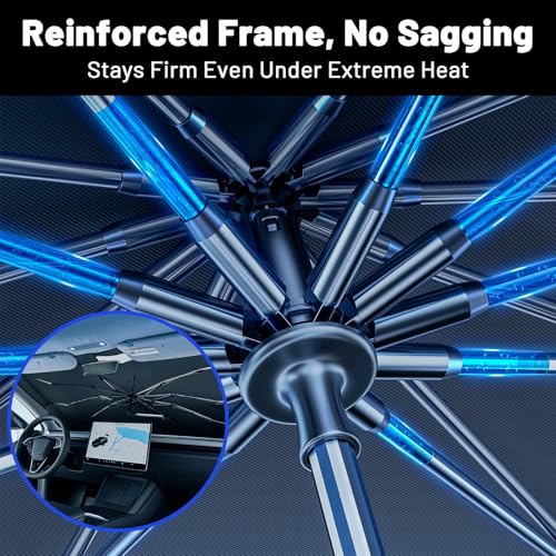 Image of Car Windshield Sun Shade for Jeep Compass 2017-2026 -[Reflective Coated Fabric] Sunshade Umbrella for Front Window, Car Shades Sun Visor Keep Car Cool and Protects Interior, 1:1 Exact Fit