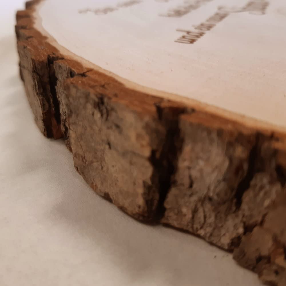Baumscheibe 30cm mit Gravur (Namen, Jahreszahl) personalisierte Holz-Scheibe, Geschenk runder Geburtstag, Jubiläum, Glückwünsche Jahrestag, Deko Präsentkörbe, MotivG1
