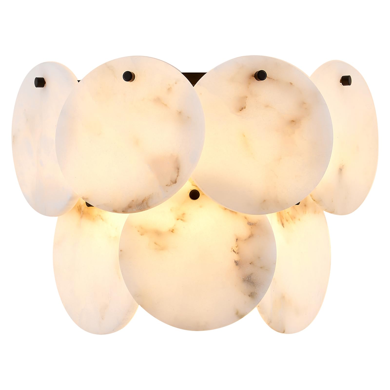 Photo 1 of VANZARLA Modern Alabaster Sconce Lighting for Living Room, Contemporary Wall Sconces, Marble Sconce Wall Light Fixtures for Bedroom Entryway Bathroom, 1 Pack