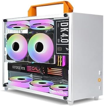 PC K88s Matx Case Small Compact Mini Tower Gaming PC Case Supports 33.5cm GPU 240 Water Cooling and ATX/SFX Power Supply (with Transparent Tempered Glass Side Panel)