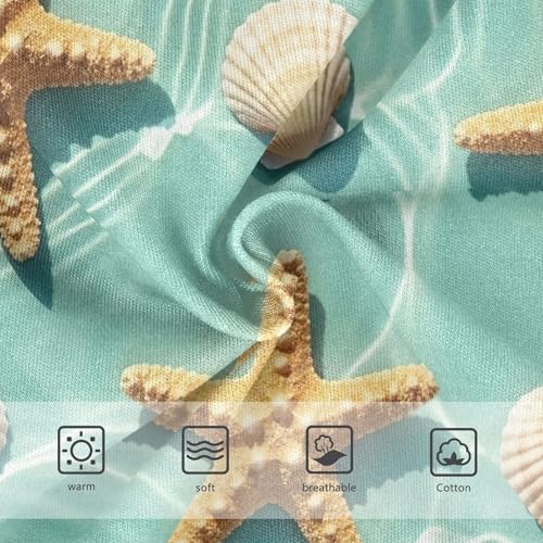 Turquoise Water Starfish Seashells Panties Little Girl Toddler Underwear Floral Cotton Florals Briefs Girls Undies 2t3