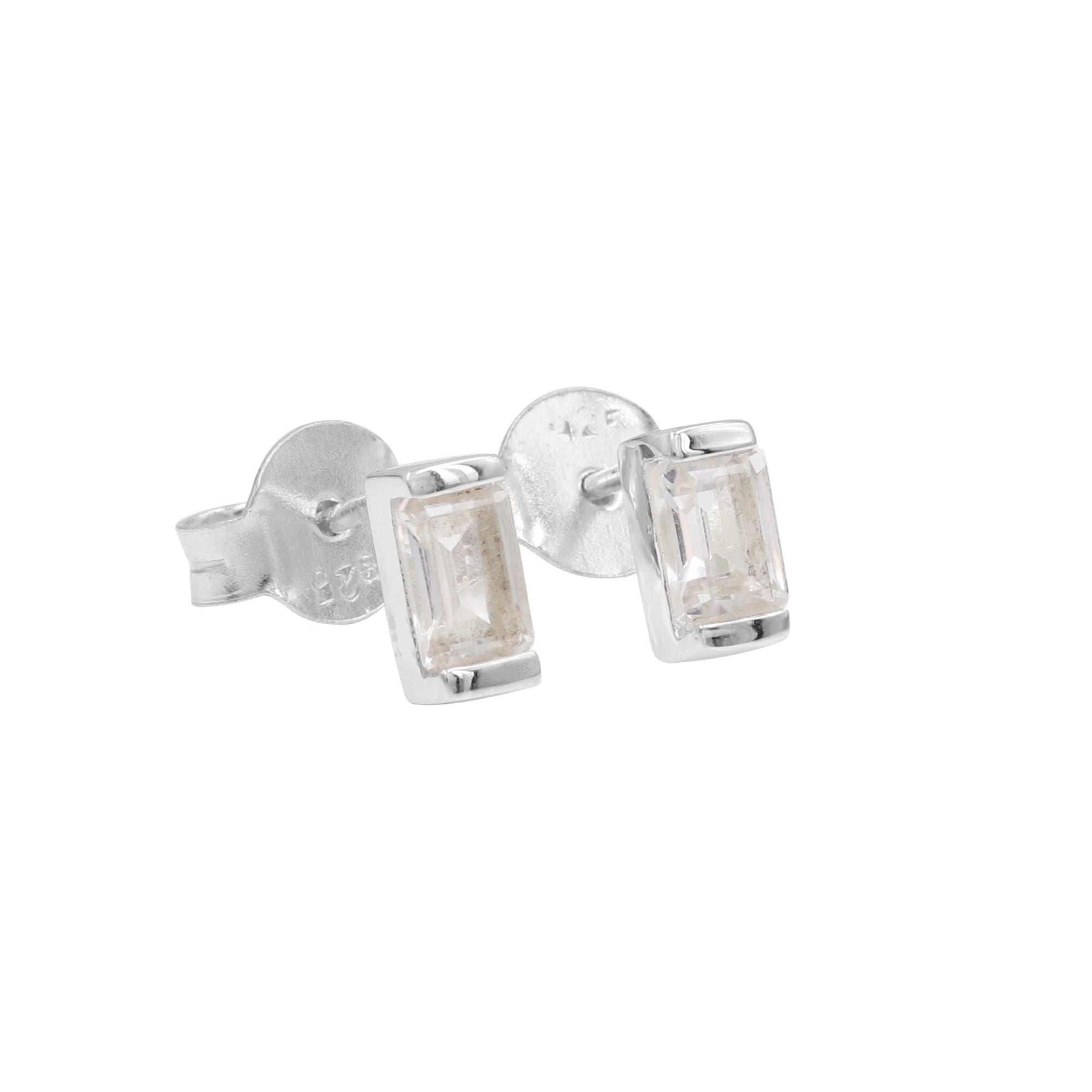 Boucles d'oreilles 925 argent cristal blanc solitaire - 8