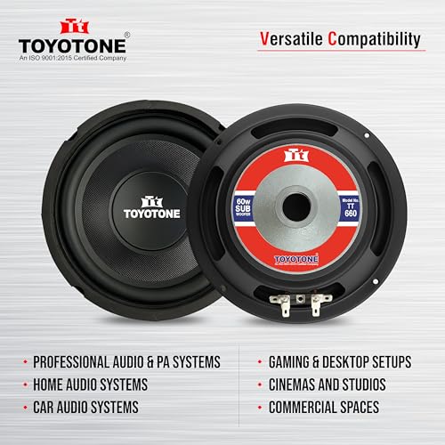 Image of 6.5 inch HI-FI Subwoofer | Waterproof Coated Cone | Copper Coil of 8 Ohms | V3 Long Strokers | Rubber Edge | Y35 90 * 17 MM Magnet (6INCH-60W-IMP-SUBWOOFER-2PKG)