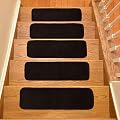 Stair Tread Treads Indoor 7 inch x 24 inch Machine Washable Skid Slip Resistant Carpet Stair Tread Treads Comfy Collection (Set of 13, Grey)