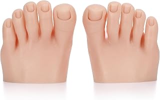 Nail Art Training Foot 1 Pair Fake Half Foot for Pedicure Practice, Soft Wear Resistance Silicone Practice Foot Pedicure Tattoo Practice Silicone Foot Model Acrylic Nails