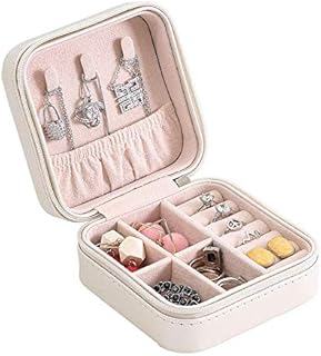 Small Jewelry Box, Travel Storage Case For Rings And Earrings, Jewelry Organizer for Women - White