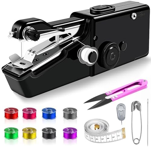 Handheld Sewing Machine, Electric Sewing Machines, Easy Operate Mini Sewing Machine for Beginners, Portable Sewing Machines for Various Fabrics, Tool Kit for Clothing Repair and Sewing Crafts