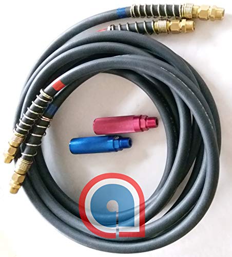 Rubber Air Line Set 12' w/Red & Blue handles 1/2