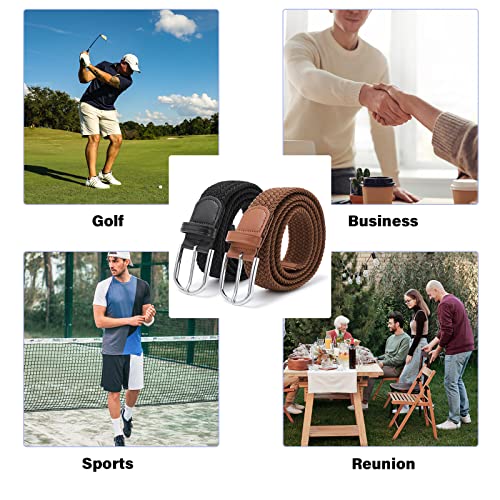 AWAYTR Elastic Braided Belt for Women - Unisex Stretch Woven Fabric Belt for Jeans3