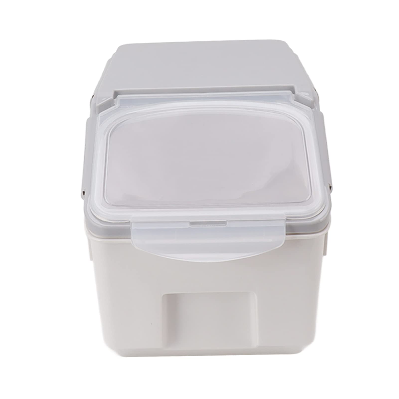 FTVOGUE Grande Contenitore Ermetico per Alimenti, Dispenser per Riso da 20 Libbre, con Coperchio Sigillato e Misurino, per Dispensa da, Alimenti Secchi, Cereali, Fagioli (Grigio 15 kg)