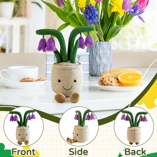 XIMEY Plüsch Pflanze im Topf, Plüschtier im Topf Pliischtier, Plüsch Blume, Kuscheltier Pflanze, Pflanzen Plüschfigur Dekofür Kinder Baby Mädchen Junge
