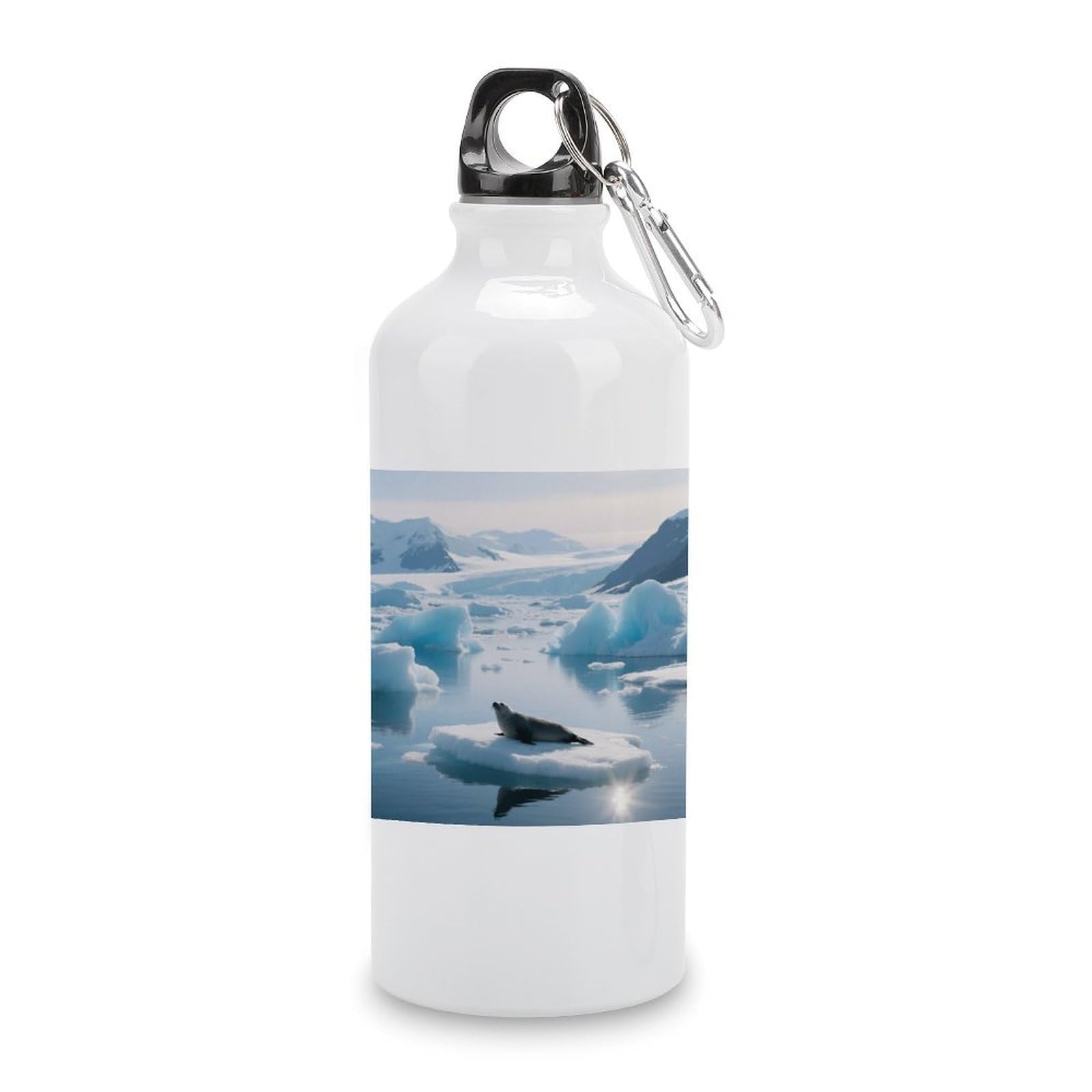 Fekiloot Style Glacier Fjord Iceberg Aluminum Water Bottle Travel Tumbler Reusable Lightweight Outdoor Sports Water Bottles For Gym Sports Camping Hiking Fishing600ml