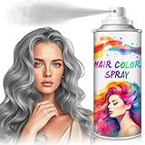 CAHIUYOA Temporary Hair Dye Spray,Gray Hair Spray Color Temporary for Kids Women,One Time Washable Hair Color for Christmas Party, Halloween Cosplay (120ml,Gray)