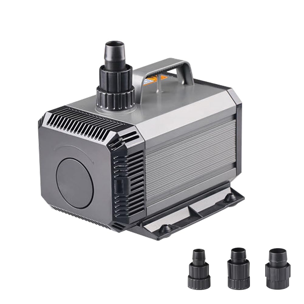 JUMEIYP Amphibious Water Pump 200W Multi-Function Submersible Fountain Pump 6800L/H with Hose Tubing Stainless steel shaft core and a outlet diameter for Small Pond, Fish Tank, Aquarium (200W)