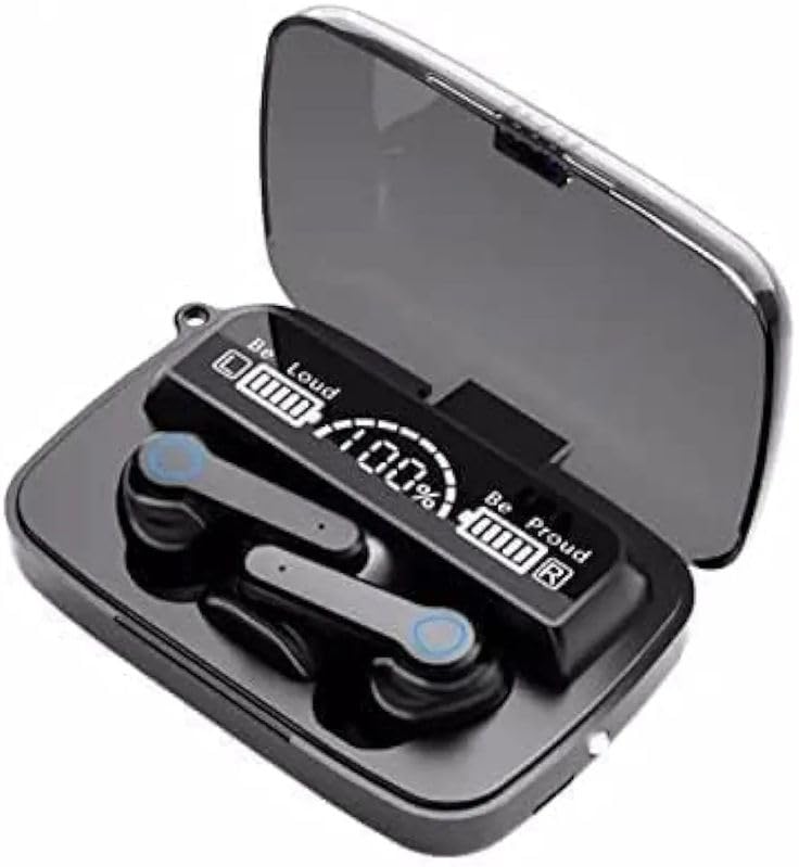 Image of M19 Earbuds TWS Wireless Bluetooth Headphones, Black, Touch Control, LED Battery Display, with Charging Case