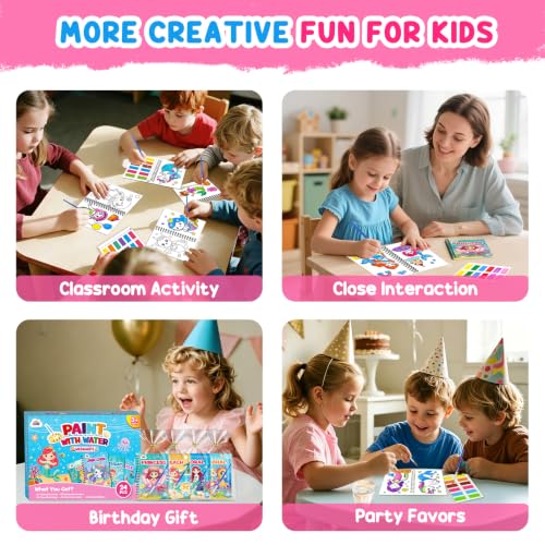 Image of ZMLM 24 Pack Mermaid Coloring Books - Birthday Party Favors for Kids 4-8
