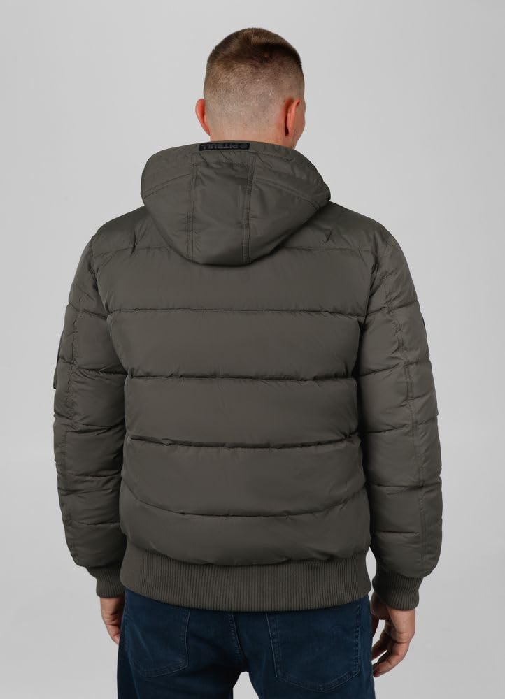 PITBULL – Giacca Uomo Invernale Bomber Gopher, Giubbotto Trapuntato con Cappuccio e Cerniera, Piumino Caldo Antivento e Impermeabile Resistente alla Neve