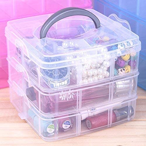 DHYANI CREATION 3 Layer 18 Grids Storage Square Plastic Boxes Medicine Jewelry Bead Storage Box Container Organizer - Random Color - Transparent (B09GRTRG6M) Amazon Price History, Amazon Price Tracker