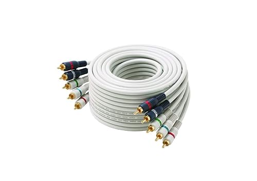 STEREN Cable de audio y video componente 5 RCA de 12 pies - Compatible con reproductores de DVD, VCR, videocámara, proyectores y más