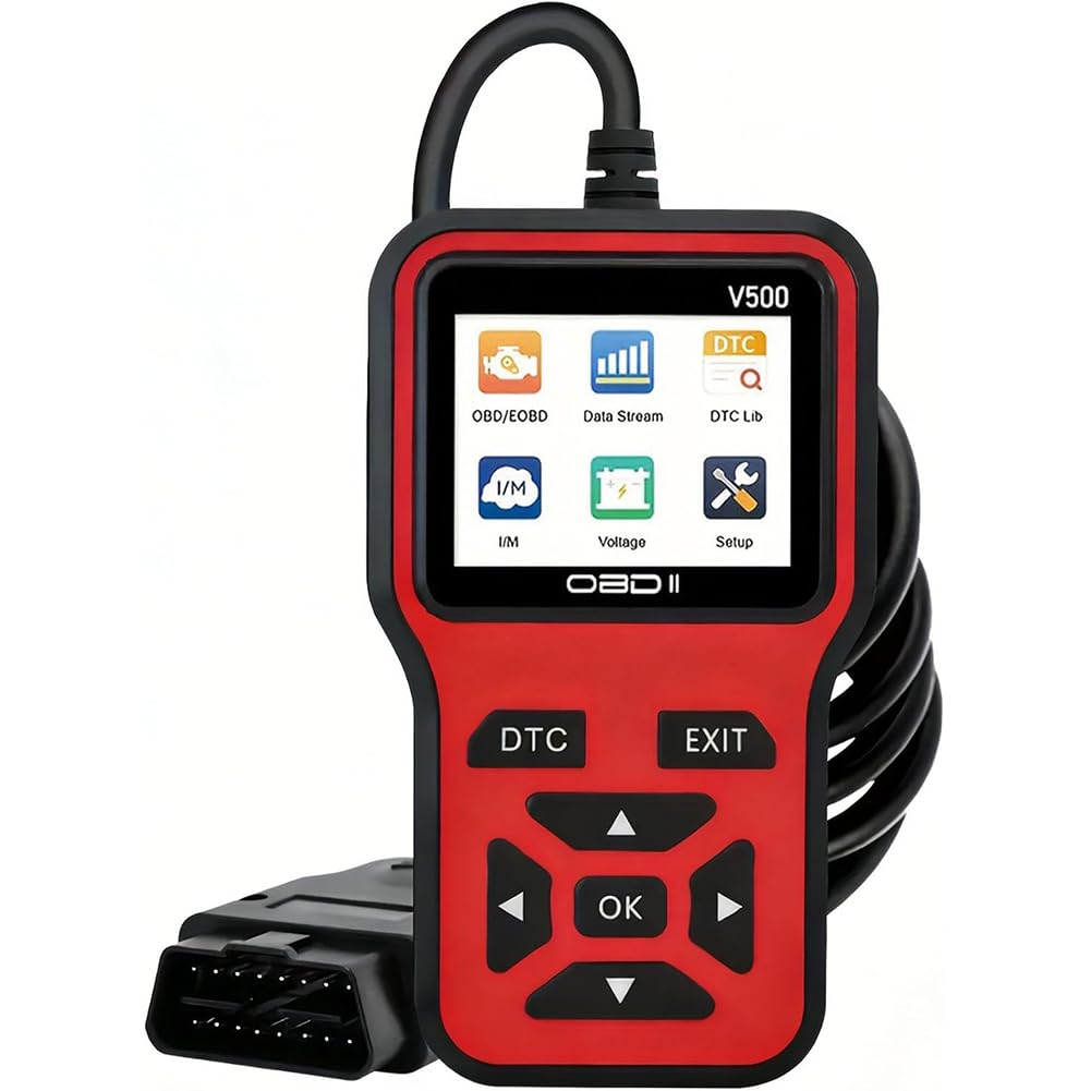 OBD2 Diagnostic Valise pour Jaguar XK XK8 XKR X-Type S-Type, V500 Scanner Universel Lecteur Code Voiture, Outil Diagnostic pour Tous Les protocoles OBDII,Red