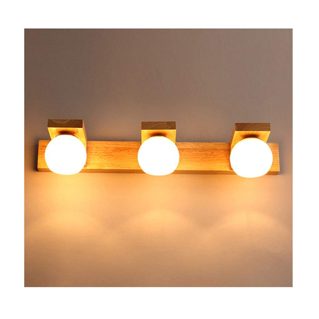 Lampes de Miroir de Bain LED Éclairage Intérieur Bois Massif Moderne Étanche
