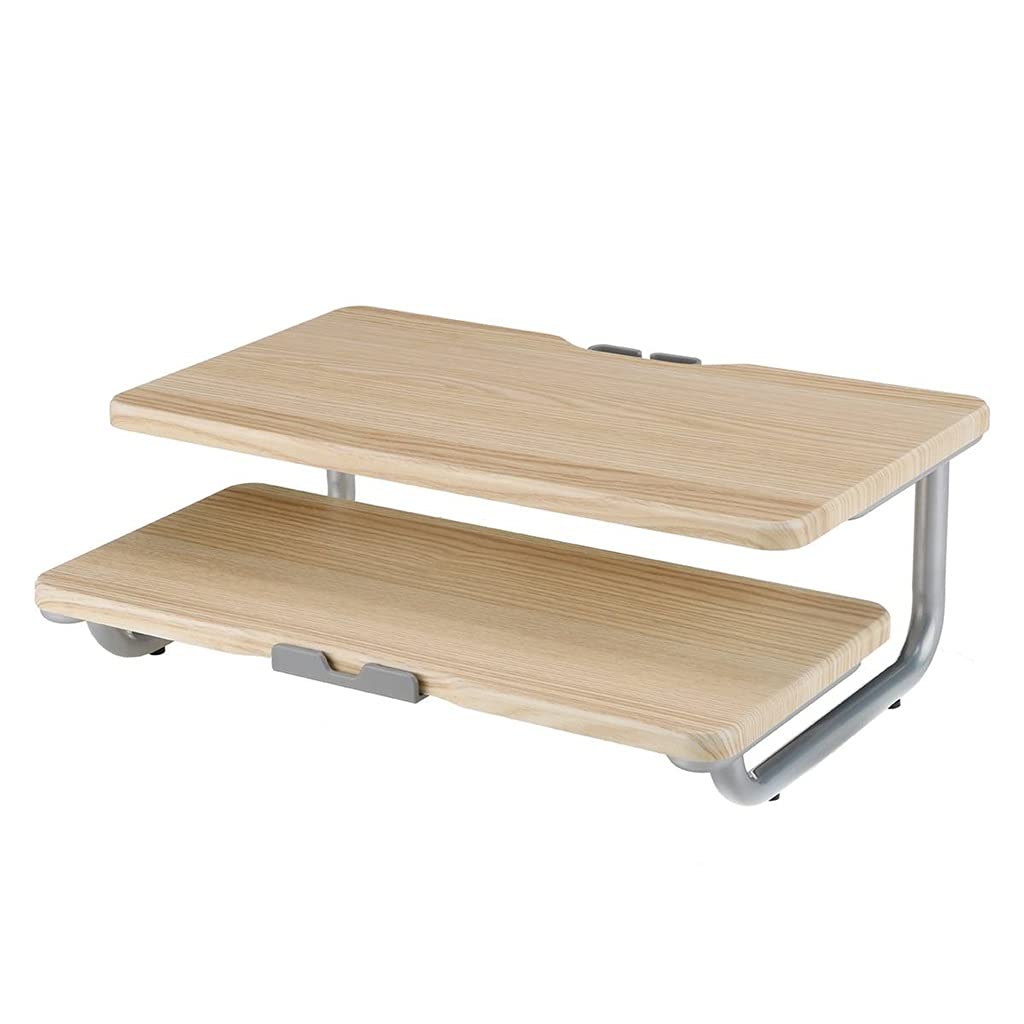 Support de moniteur d'ordinateur en bois premium et structure métallique stable - 6