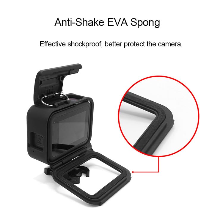 Image of REFLEX CAMERA Protective Housing Frame Mount for GoPro Hero 8 Black | Lightweight Durable Camera Case | Quick Release Mount & Thumbscrew | Essential GoPro Accessory for Action Photography