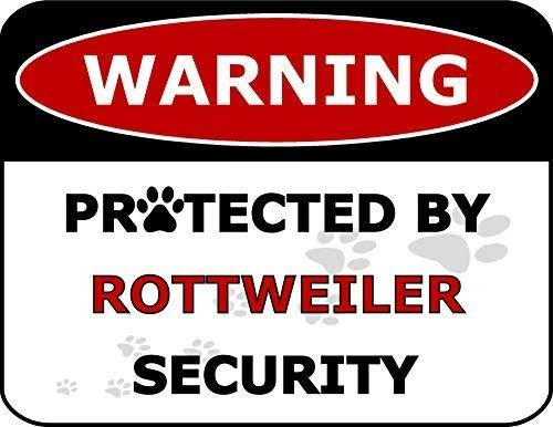 2 Count Top Shelf Novelties Warning Protected by Rottweiler Security Dog Sign SP1844