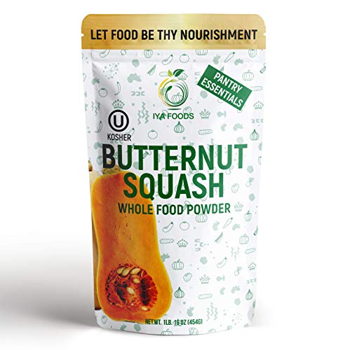 Iya Foods Butternut Squash Powder 1 lb. Non-GMO, Gluten-Free, Grain-Free. Made with 100% Butternut Squash. Made only with one Ingredient i.e. Butternut Squash. Plant-Based, Non-GMO, Gluten-Free.