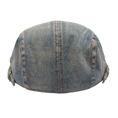 Image of ZLYC Men Cotton Flat Cap Summer Scally Ivy Gatsby Newsboy Beret Driver Cabbie Hunting Hat
