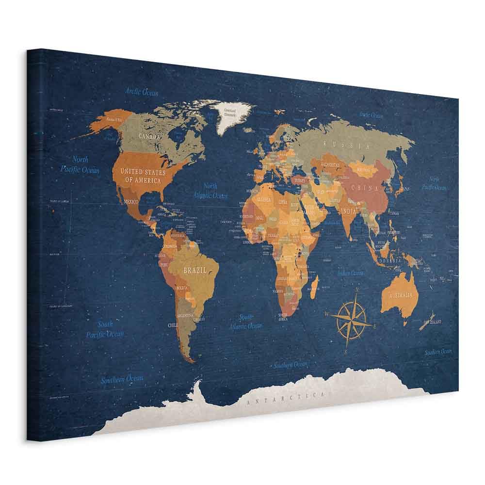Sponsored Ad – murando - Canvas Wall Art 90x60 cm - 1 piece Large Canvas Prints XXL - Art Deco Pictures for Bedroom Walls- Home Decor Wall Pictures for Living Room - world map world continent k-C-0048-b-b