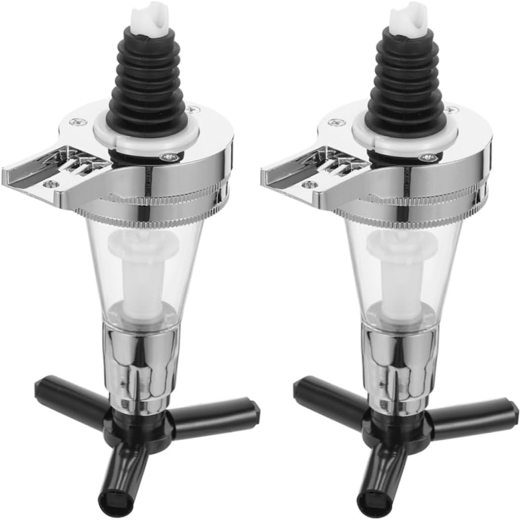 2pcs Wall Mounted Liquor Dispensers Hanging Wine Spout for Whiskey Vodka Brandy Space Saving Beverage Bottle Pourer Easy Push Operation for Home Bar Kitchen