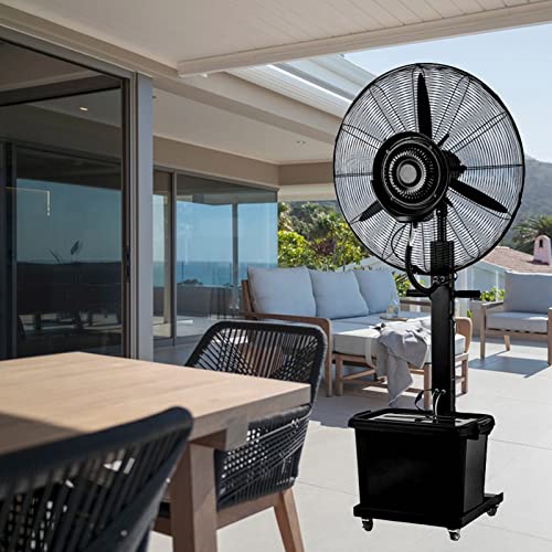 HMASNSEIY Ventilador de Pedestal de 26 Pulgadas con nebulizadores para invernaderos, Ventiladores industriales de Suelo para Exteriores (tamaño: 320 W/26 Pulgadas)